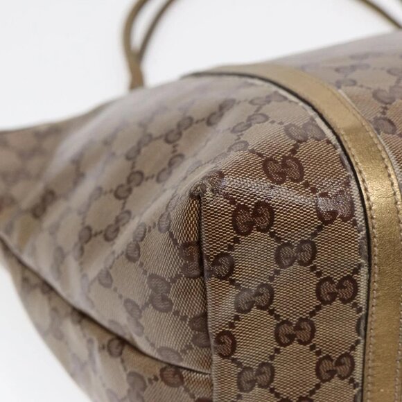 GUCCI GG Crystal Tote Bag Gold Tone Gold 197958 Auth ki4759 - Picture 4 of 16